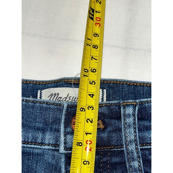 Madewell 9" High-Rise Skinny Jeans Distressed Raw Hem Medium Wash Blue Size 27 - Picture 9 of 10